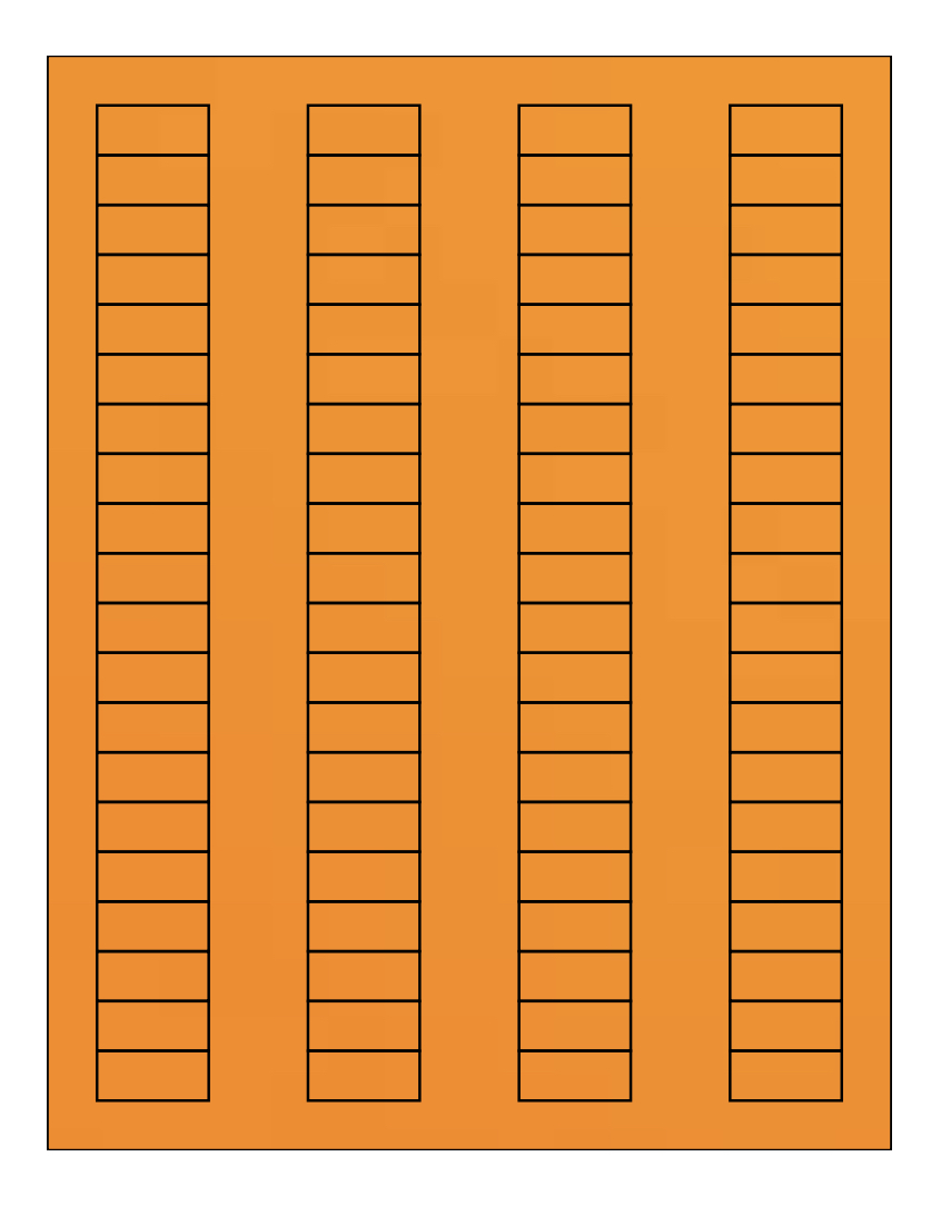 Fluorescent Orange Pressure Sensitive Labels 8.5x11 in. Sheet 1.125 x 0.5 in. Label 80 Labels paper Sheet